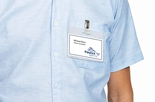HERMA Name Badge Insert Refills, 8 Pieces Labels per A4 Sheet, 25 Sheets, 90 x 60 mm, 200 Pieces, Blank Inserts for Name Badges, Printable Card Inserts for Laser & Inkjet Printer, White