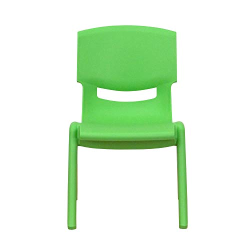 Flash Furniture 10.5 in Plastic Stackable School Chair, Green, 10-Pack
