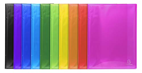 Exacompta Iderama Semi-Rigid PP Display Book, A4, 100 Pockets - Assorted Colours, Pack of 8
