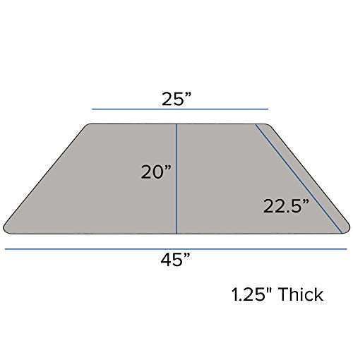EMMA + OLIVER Gray 45x22.5 Trapezoid Adjustable Height Activity Table