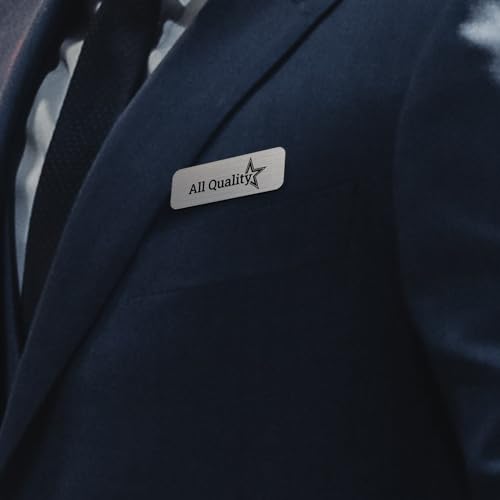 Name Tag/Badge Blanks - 50 Pack - 1" X 3" (Blue) Round Corners, Magnetic Backing
