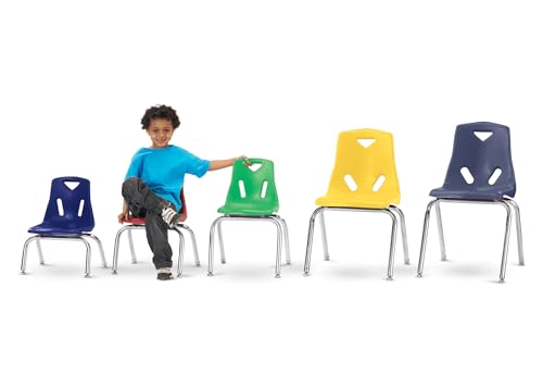 Jonti-Craft Berries 8142JC1131 Stacking Chair with Chrome-Plated Legs, 12" Height, Coastal Blue
