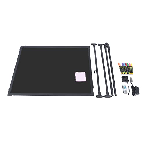 LED Message Writing Board with Colors Markers, 23"x31" Illuminated Erasable Lighted Chalkboard, Neon Effect Restaurant Menu Sign Board, DIY Message Chalkboard for Kitchen Wedding Shop Party