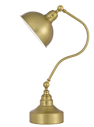 Cal Lighting BO-3025DK-AB Industrial Adjustable Metal Downbridge Desk Lamp with Half Dome Metal Shade