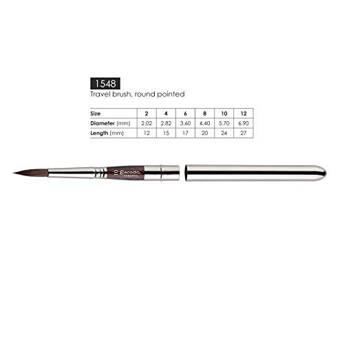 Escoda Versatil 1548 Series Artist Watercolor and Acrylic Paint Brush, Short Handle, Travel, Size 10