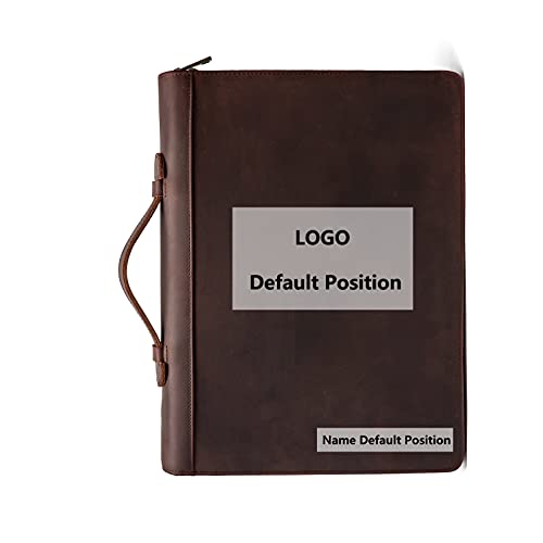 YIWEN Personalized Leather Portfolio 3 Ring Binder for 8.5 x 11 Notepad