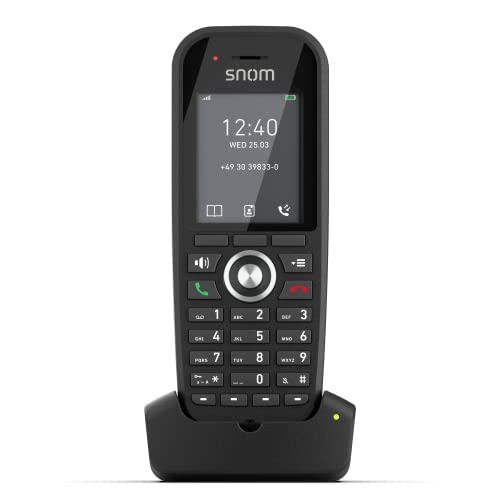 Snom M30 IP DECT Handset, Multicell Compatible, Illuminated Keyboard, B. Hold or Forward, 22 Hours Talk/2 Weeks Standby Time, 3 Year Manufacturer's Warranty, Black, 00004607