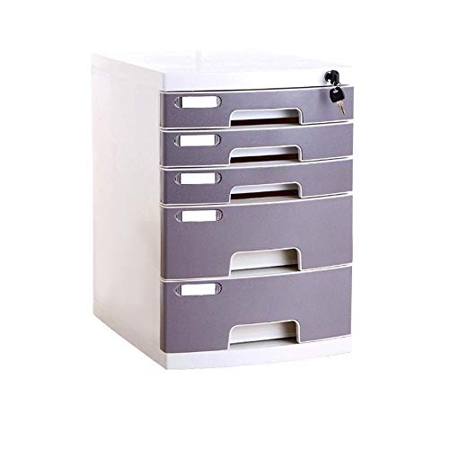 noxozoqm Flat File Cabinets, Lockable Drawer-Type Information Cabinet Office A4 Storage, with 5 Drawers Grey (Size : Large 5-Layers)
