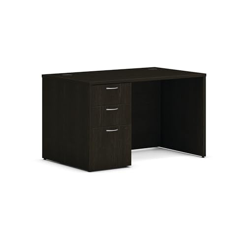 HON MOD Computer Desk, Office Desk with 3 Drawers, Java Oak