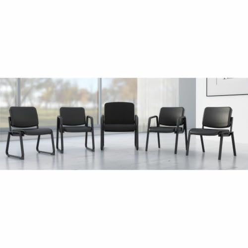 Lorell Leather Guest Chair, Black