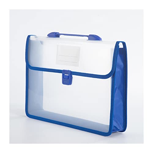LSSOAZZVVN File Organizer A4 Wallet Plastic Folder Poly Pockets Envelope Waterproof Expanding Document File Folders with Button Portable Handle File Folders (Color : White) (Mug)