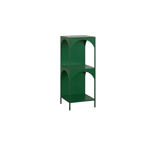 CFGH6FDF Bookcase Creative Small Bookshelf Corner Storage Rack Wall Narrow Cabinet Iron Storage Cabinet Corner Corner Bookcase Freestanding Book Shelf(Green,S)