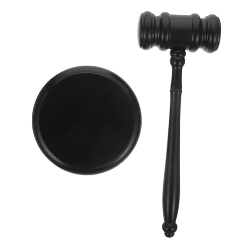 Solid Beech Wood Judge Gavel with Base, Portable Multifunctional Court Hammer for Lawyers Auctions Meetings & Legal Use Auction Hammer