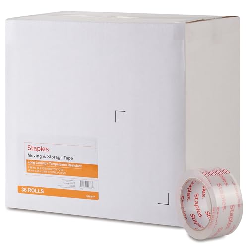 Staples Moving & Storage Packing Tape, 1.88x54.6 Yards, Clear, 36-Pk