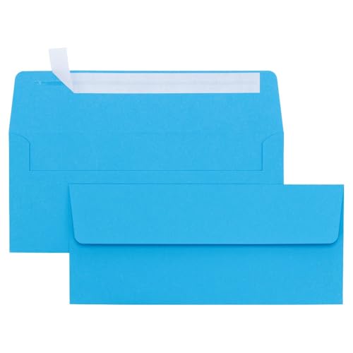 LUXPaper #10 Business Envelopes | Peel & Press | 4 1/8" x 9 1/2" | Bright Blue | 60lb. Text | 500 Qty
