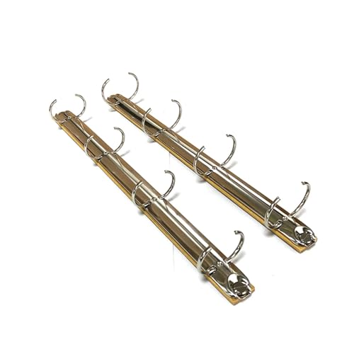 Ring Clips 8pcs A4 Metal Ring Binder Clips with Bamboo Back Panel Detachable Buckle Loose-Leaf Binding Strip for Data Book Album Diary Notebook(A4 25mm)