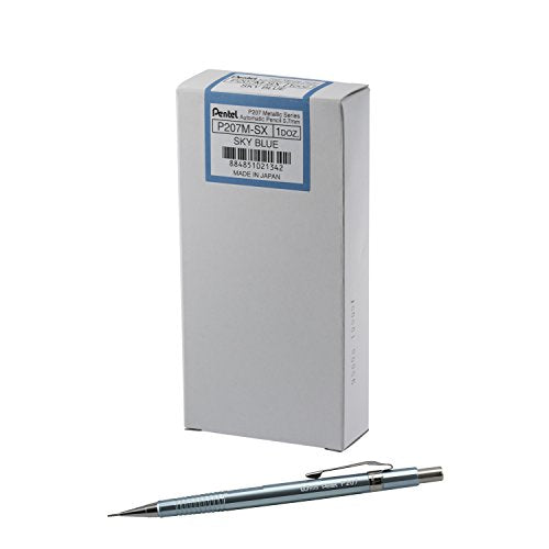Pentel Sharp Mechanical Pencil (0.7mm) Metallic Sky Blue Barrel, Box of 12 (P207MS)
