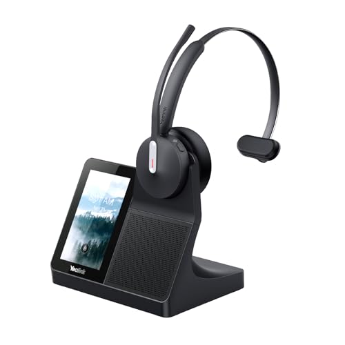 Yealink WH64 Workstation DECT Wireless Headset with 4" Touch Screen,3x Noise Cancelling Mic, 606ft Range,All in One Workstation with Speaker,3x USB Hub Office Headset for Desk Phone,Computer,Cellphone