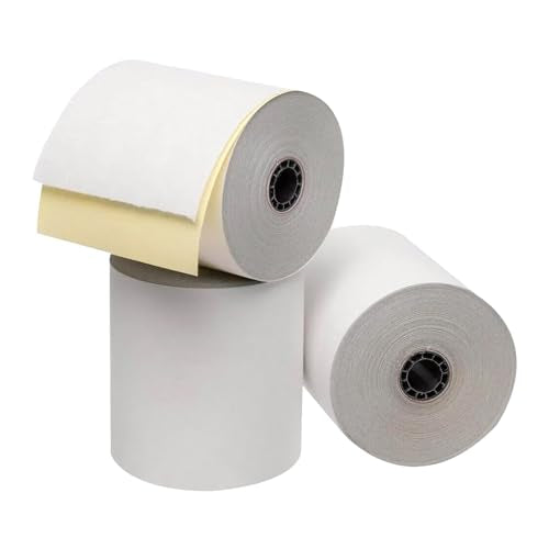 BAM POS 2 Ply Carbonless Paper Rolls 3"x90' White/Canary (24 Rolls)
