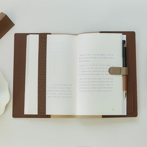 Vegan Leather Book Cover, 2 Pockets | Common Nuovo (Mocha Brown, A5)