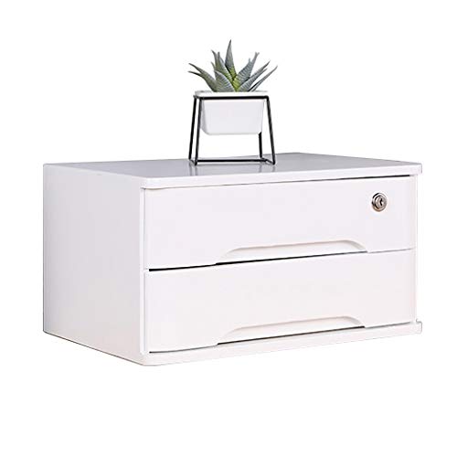 SDVantage Desktop Lockable File Cabinet, Stackable Drawer Organization, Used for Desk Accessories Or Mail, White (2)