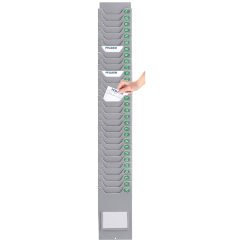 PFSLKXM Wall Mounted Time Cards Holder 5/10/15/20/25/30 Slot Cards Rack