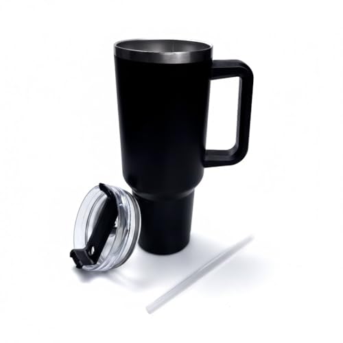 LetPetSet Diversion Safe 40 oz Tumbler with Handle & Straw, Black