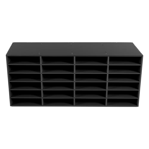 Classroom Mailbox 24 Slots Home Office Mail Sorter, Construction Paper Organizer Storage Compartment Shelf Holder, Student Mailboxes for Classroom Literature Organizer (39.4 * 11.8 * 16.5in)