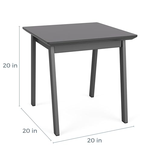 Lesro Newport Reception Waiting 20x20 Wood End Table/Black Steel/Mahogany