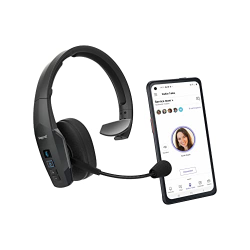 BlueParrott B450-XT MS Noise Cancelling Bluetooth Headset – Hands-Free Wireless Headset Programmed with Access to Microsoft Teams Walkie Talkie – Long Wireless Range, 24+ Hrs of Talk Time, IP54-Rated