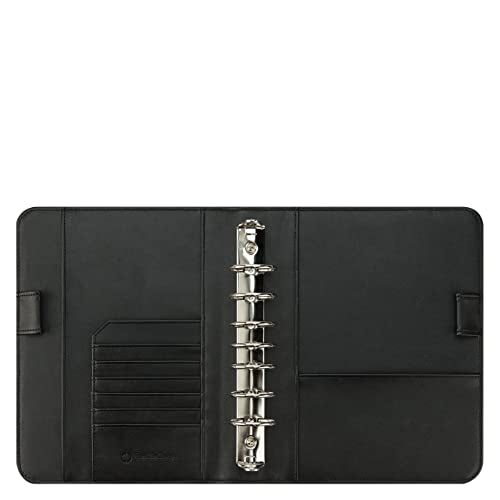 FranklinCovey - FC Basics Ring-Bound Binder for FranklinCovey Planners | Distressed Simulated Leather - Open Binder (Classic, Black)
