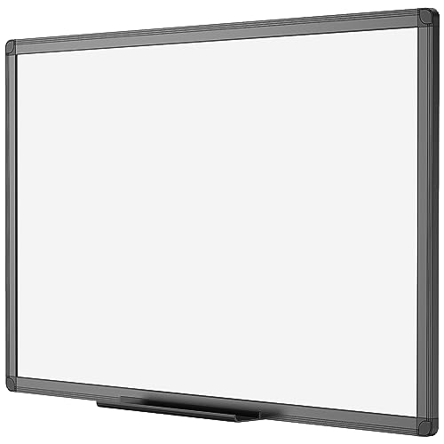 VIZ-PRO Magnetic Dry Erase Board, 48 x 36 Inches, Black Aluminium Frame