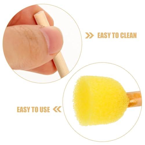 Foam Paintbrushes 200 Pcs Round Foam Brush Set Wooden Handle Smooth Paint Sponges DIY Art and Craft