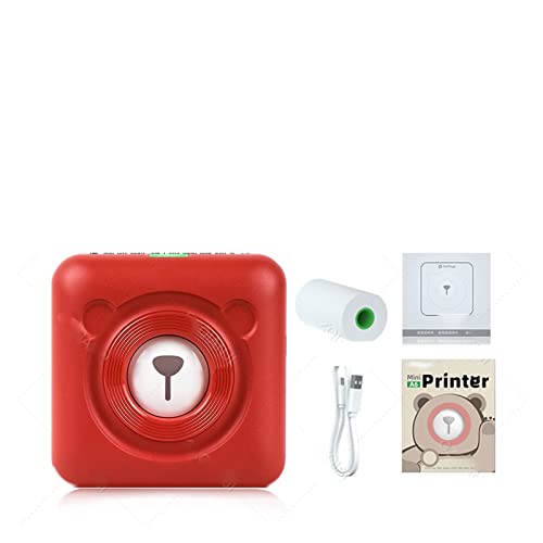 MKJGGII Thermal Photo Printer Wireless Portable Label Maker Barcode Sticker(A6 203 Red)
