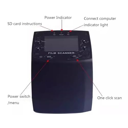 Mini Digital Film & Slide Scanner, Negative Viewer, with 2.4 LCD Color Screen, Slide Mounts Feeder, Converts 35mm, 126, 110, 8mm Film Slides to JPEG Images