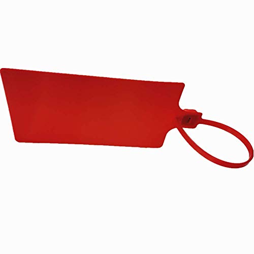 Plastic Seals Shipping Tags Logistics Use Big Sign Tie Large Label Tie, 255 mm Total Length, Package of 100pcs (Red)