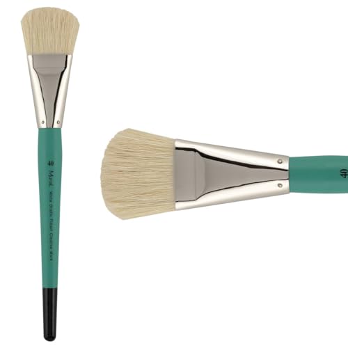 Creative Mark Art Supplies Large Mural Natural Hog Bristle Paint Brush - Filbert #40 - Artist Supplies for Acrylics, Watercolors, and Oils - Durable, Resilient, Seamless Ferrules