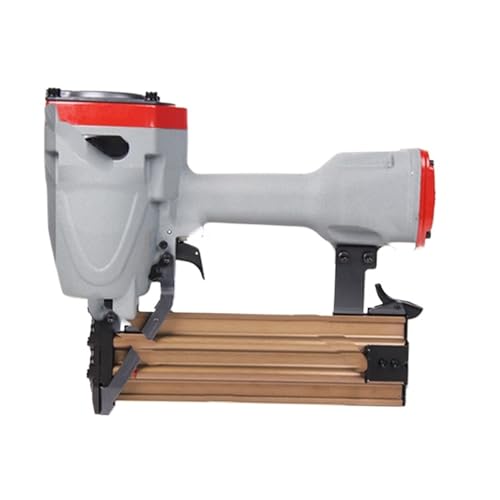 LPXDS Pneumatic Staple Gun,Oil-Free Pneumatic Staple Gun ST64 Pneumatic Steel Nail Gun Construction Stapler Air Nail Gun Woodworking Nail Pneumatic Tools Nail Gun(Color:White)