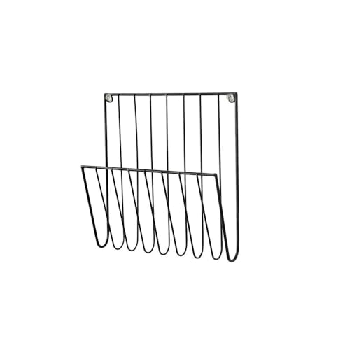 File Rack Magazine Rack Wall Mounted File Holder Iron Mail Organizer Newspaper for Letters Folders Letter Trays(Black)