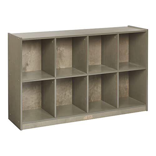 ECR4Kids 8-Compartment Mobile Backpack Storage Cabinet, Classroom Furniture, Grey Wash