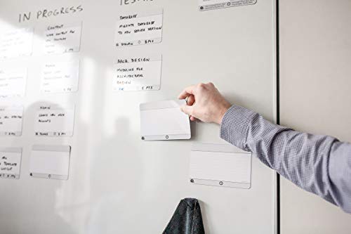 Dry-Erase Planning Card Magnets by AgilePacks for Agile Planning Boards, Scrum, Kanban, Meetings, Productivity | AgilePacks Starter Kit - 25 4x6 Magnetic Planning Cards, Magnetic Cloth, Marker