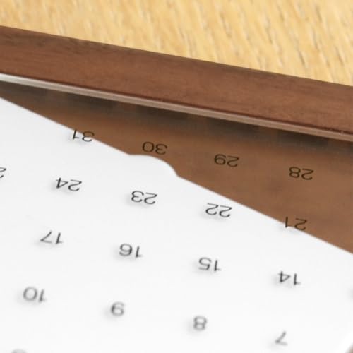 Hacoa Desk Calendar Eternal,Desk Perpetual Calendar (Walnut)