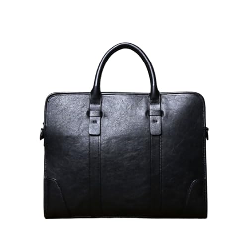 STBTOO Handbags Briefcases Men's Leather Shoulder Bags Messenger Bags Laptop Bags Luggage Bags Carrying Cases Totes(Black)