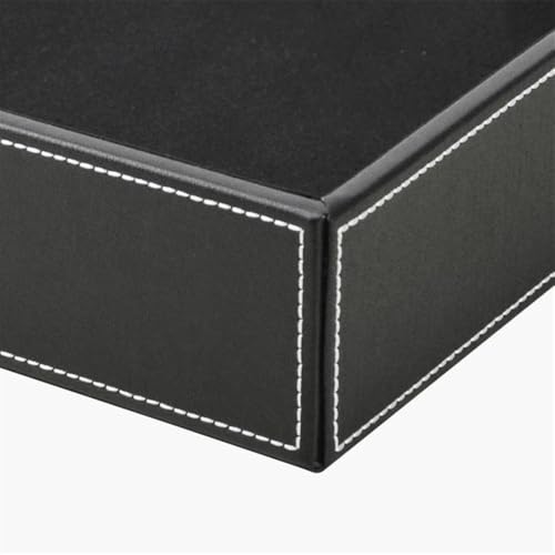 File Organizer Leather Desk File Organizer, Used to Store documents folders Stationery Magazines Newspapers Desk(Black)