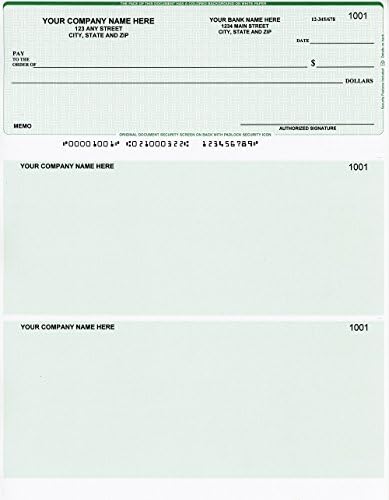 250 Broadway Computer Checks - Check on Top - Compatible with QuickBooks™/Quicken™ Software - Basket Green (250)