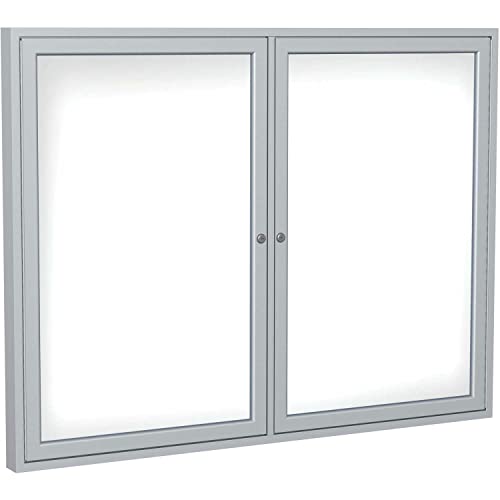 Yuidaaavzz Ghent Enclosed Porcelain Whiteboard, White, 48 x 36, 2 Door