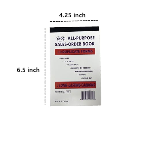 100 Pack Lot Small Sales Book Order Receipt Invoice Book Carbonless Copy (50 Sets 4.25" X 6.5") Wholesale