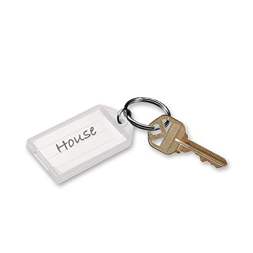 Lucky Line Key Tag with Flap and Split Ring, Clear, 100 per Display Box (6050010)