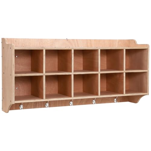 Fectiontool Wall-Mounted Coat Locker with Shelf Classroom Storage Organizer