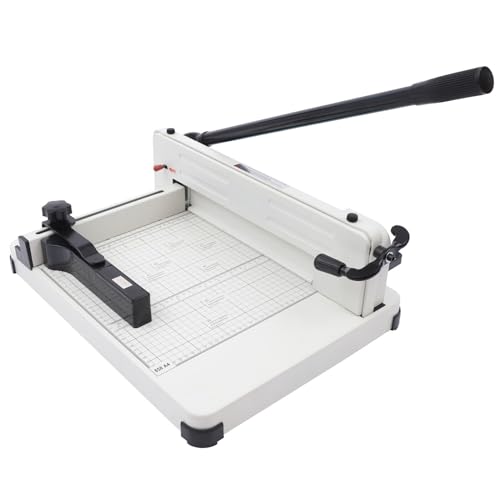 Manual Paper Cutter, 12 Inch A4 to B7 Metal Base Paper Trimmer Manual Guillotine Paper Cutter Heavy Duty Metal Base for Office Equipment